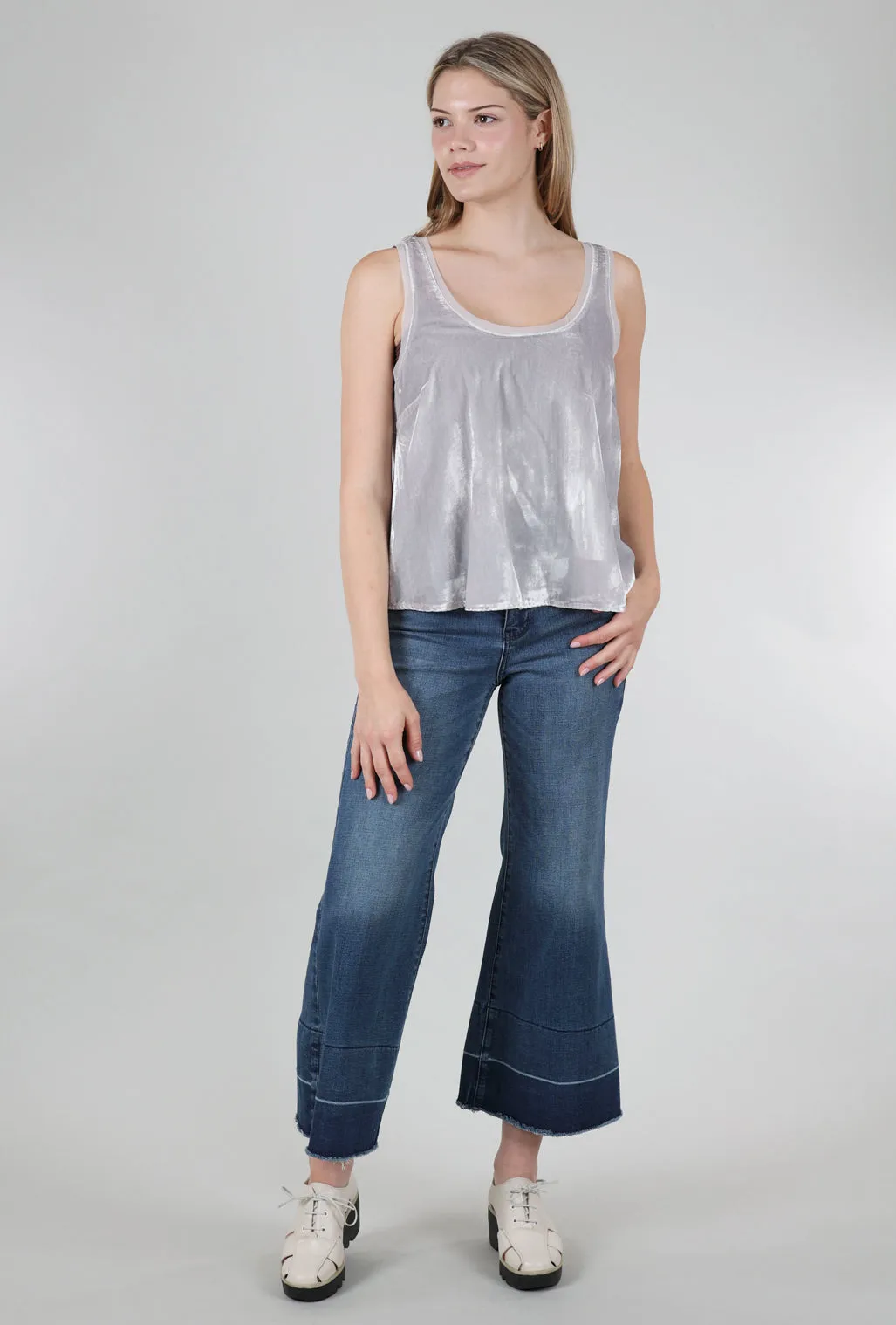 Velvet Swing Tank, Silver Champagne