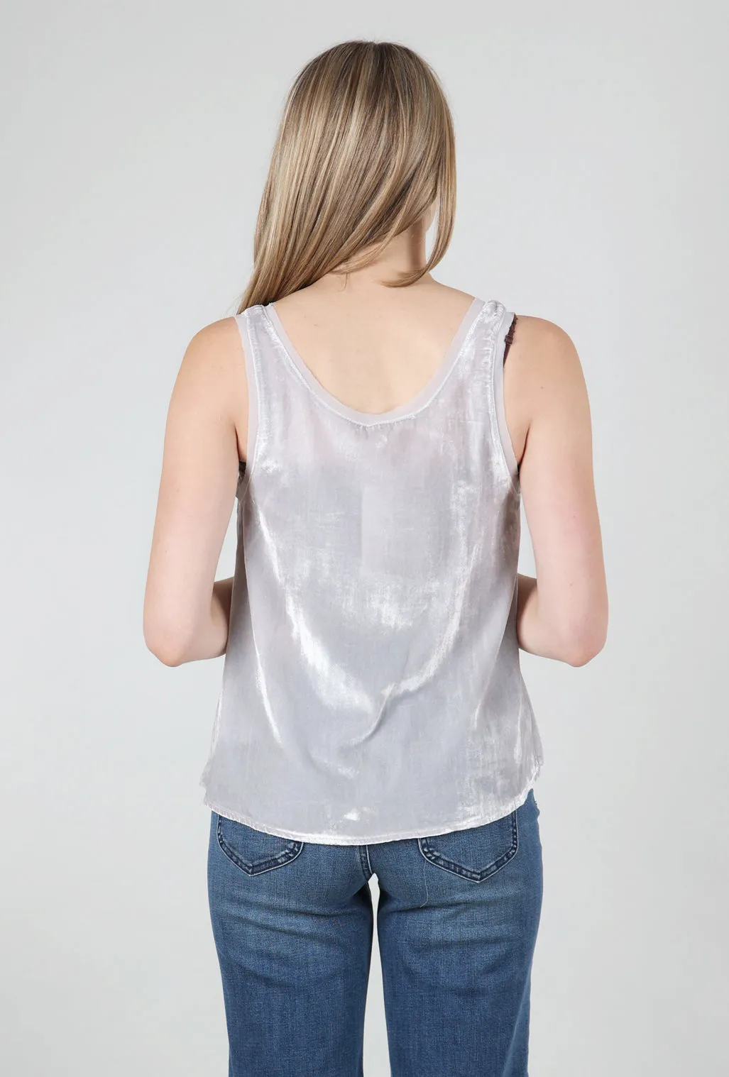 Velvet Swing Tank, Silver Champagne