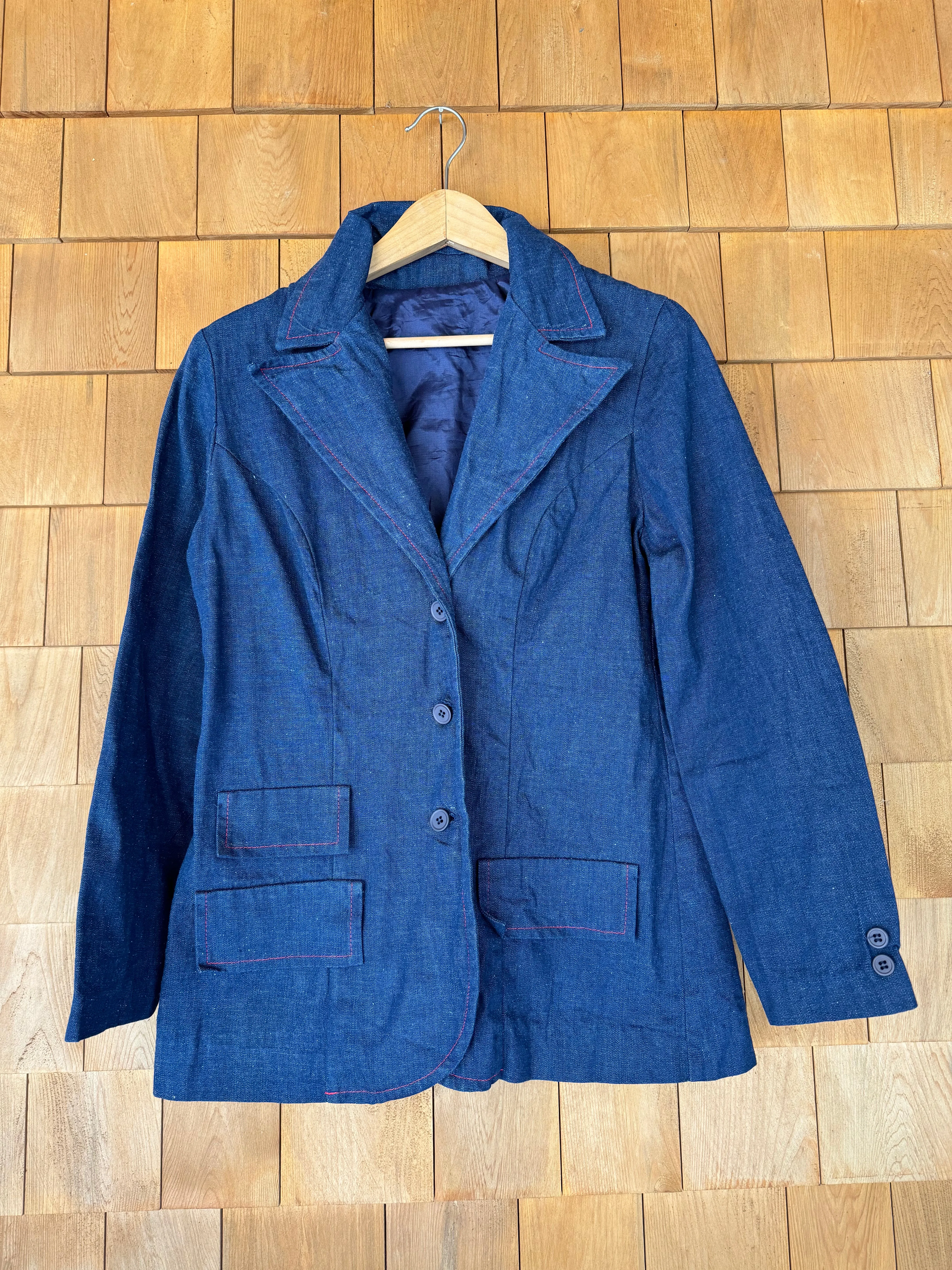 Vintage Denim Blazer - Dark