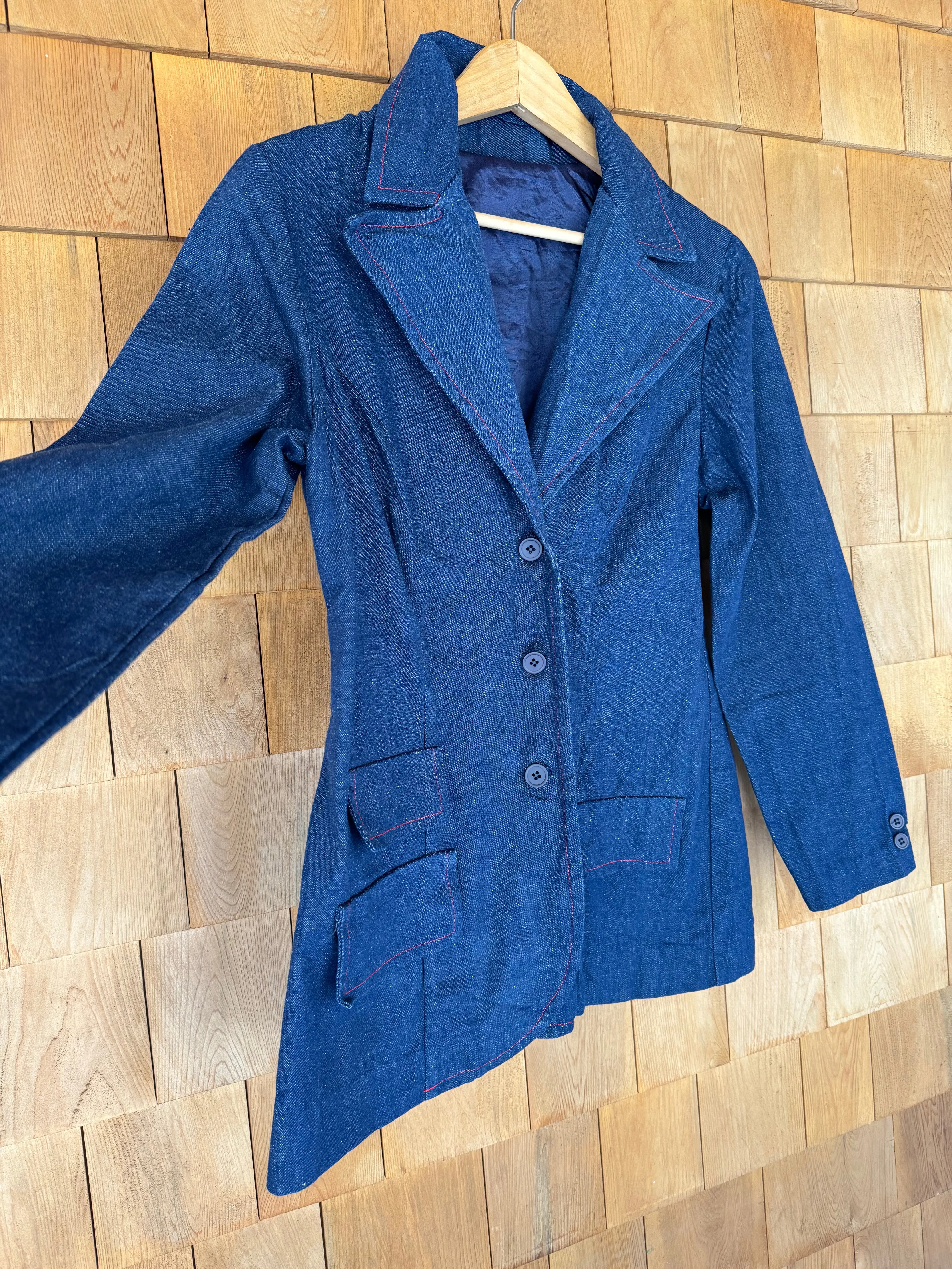 Vintage Denim Blazer - Dark