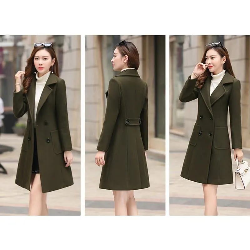 Winter Wool Coats Warm  Slim Fit Fashion Casual Office Blends Coat