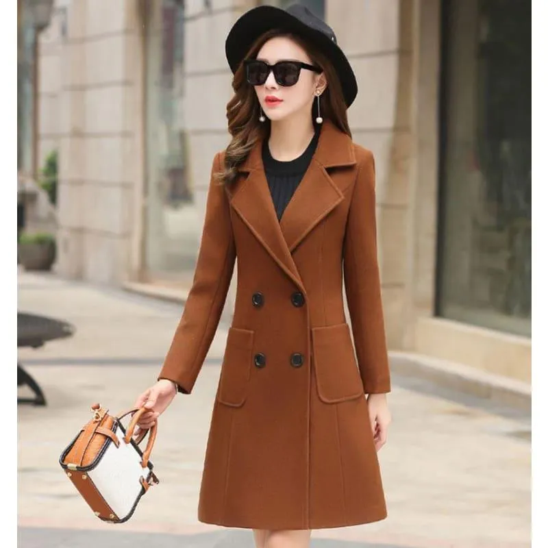 Winter Wool Coats Warm  Slim Fit Fashion Casual Office Blends Coat