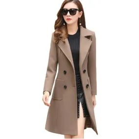 Winter Wool Coats Warm  Slim Fit Fashion Casual Office Blends Coat