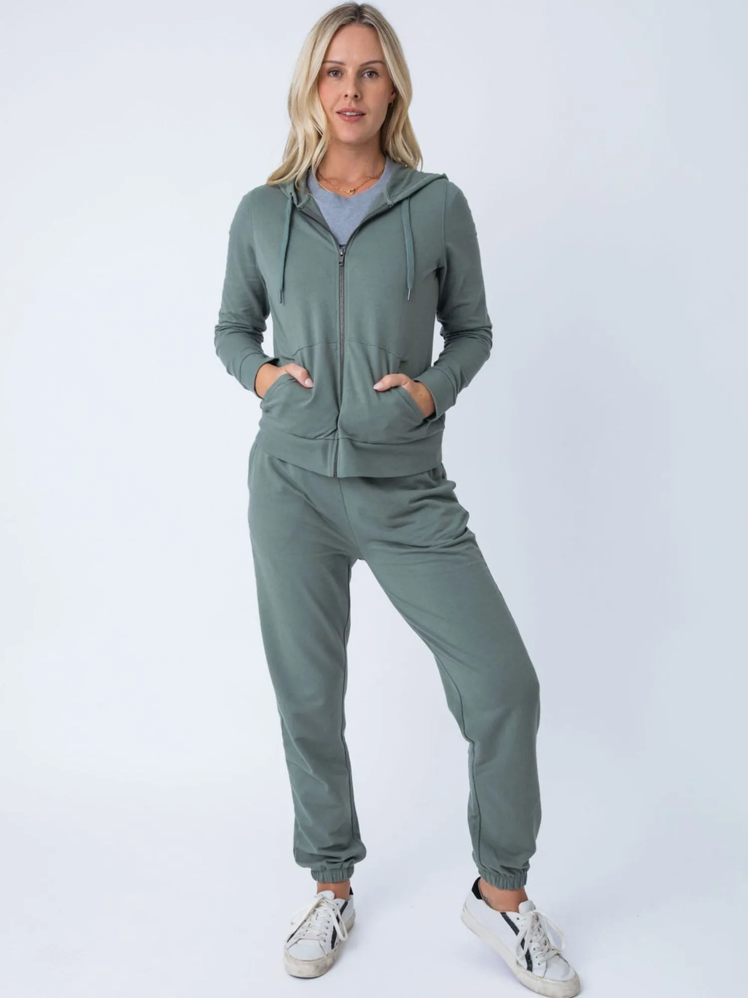 Women's Terry Jogger Essential 2-Pack (Black   Mercury Green) FINAL SALE