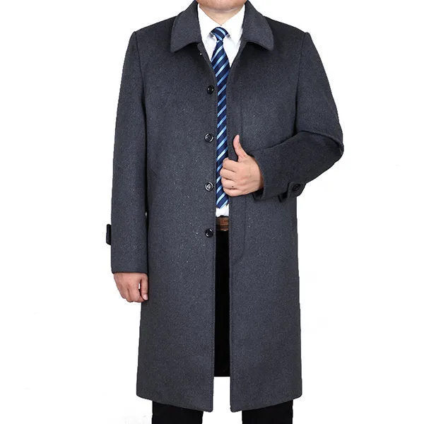 Woolen Mid-long Casual Trench Coat