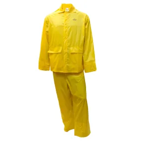 Yellow PVC Polyester 3-Piece Rain Suit | Jacket, Hoodie, Pants-RW-PP-YEL33